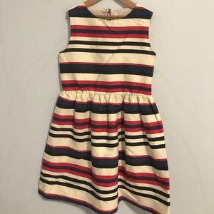 J. Crew Fit and Flare Striped Dress